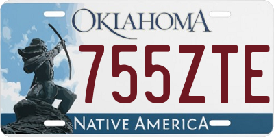 OK license plate 755ZTE