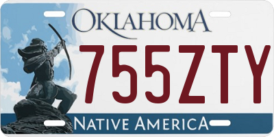 OK license plate 755ZTY