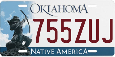 OK license plate 755ZUJ