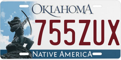 OK license plate 755ZUX