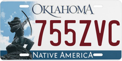 OK license plate 755ZVC