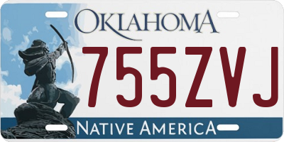 OK license plate 755ZVJ