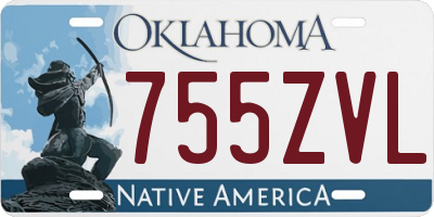 OK license plate 755ZVL