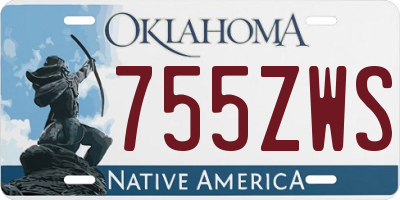 OK license plate 755ZWS