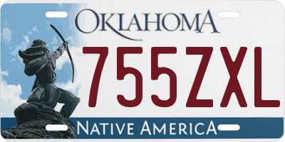 OK license plate 755ZXL