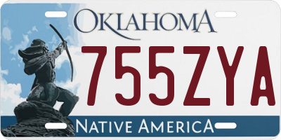 OK license plate 755ZYA