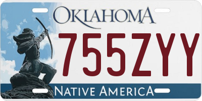 OK license plate 755ZYY