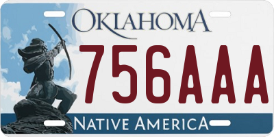 OK license plate 756AAA