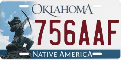 OK license plate 756AAF