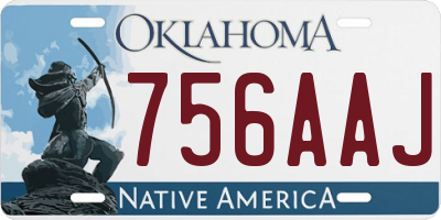 OK license plate 756AAJ