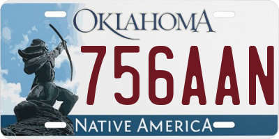 OK license plate 756AAN