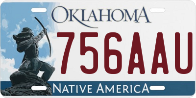 OK license plate 756AAU