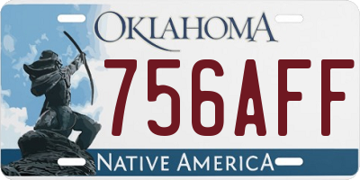 OK license plate 756AFF