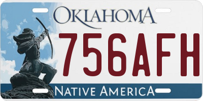 OK license plate 756AFH