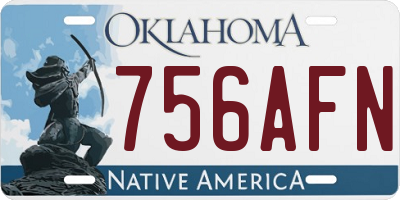 OK license plate 756AFN