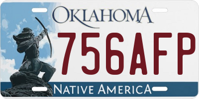 OK license plate 756AFP
