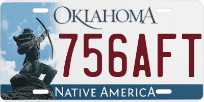 OK license plate 756AFT