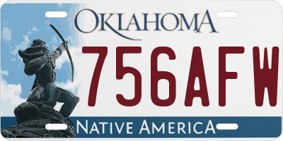 OK license plate 756AFW