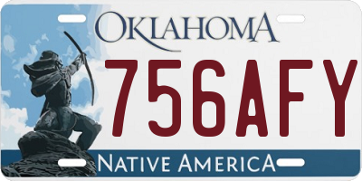 OK license plate 756AFY