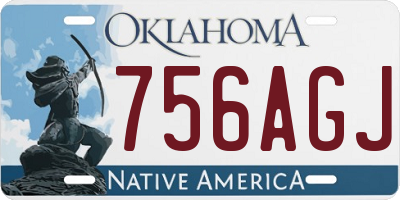 OK license plate 756AGJ