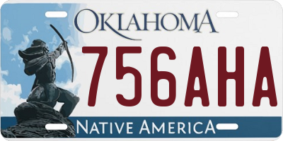 OK license plate 756AHA