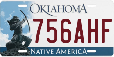 OK license plate 756AHF