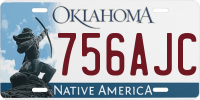 OK license plate 756AJC
