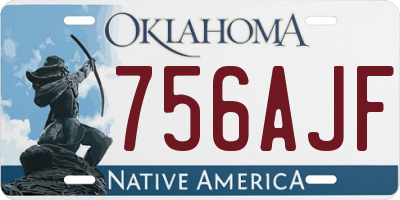 OK license plate 756AJF