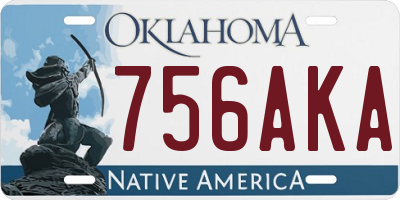 OK license plate 756AKA