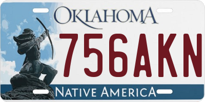 OK license plate 756AKN