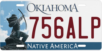 OK license plate 756ALP