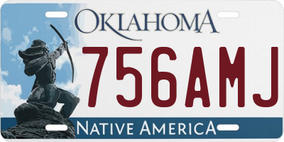 OK license plate 756AMJ