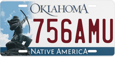 OK license plate 756AMU