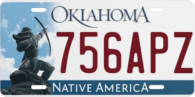 OK license plate 756APZ
