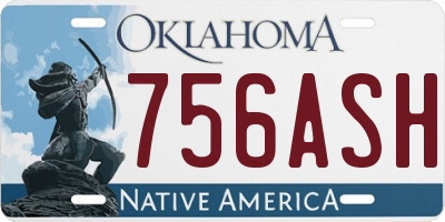 OK license plate 756ASH