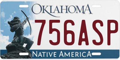 OK license plate 756ASP