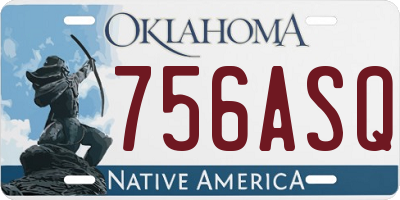 OK license plate 756ASQ