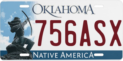 OK license plate 756ASX