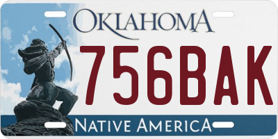 OK license plate 756BAK