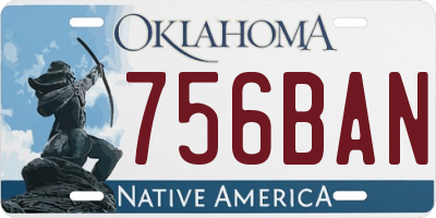 OK license plate 756BAN