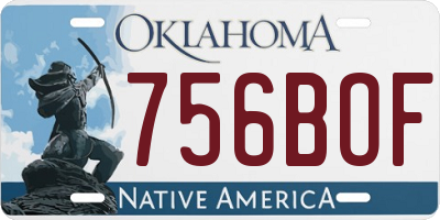 OK license plate 756BOF