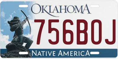 OK license plate 756BOJ