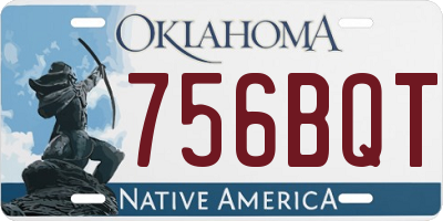 OK license plate 756BQT