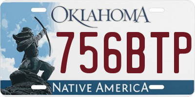 OK license plate 756BTP