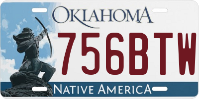 OK license plate 756BTW