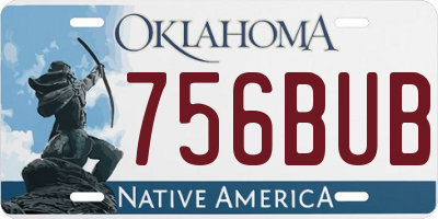 OK license plate 756BUB