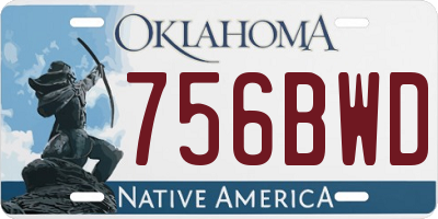 OK license plate 756BWD