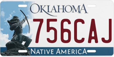 OK license plate 756CAJ