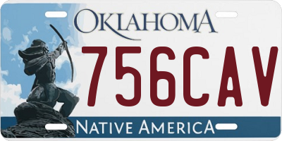 OK license plate 756CAV