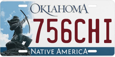OK license plate 756CHI